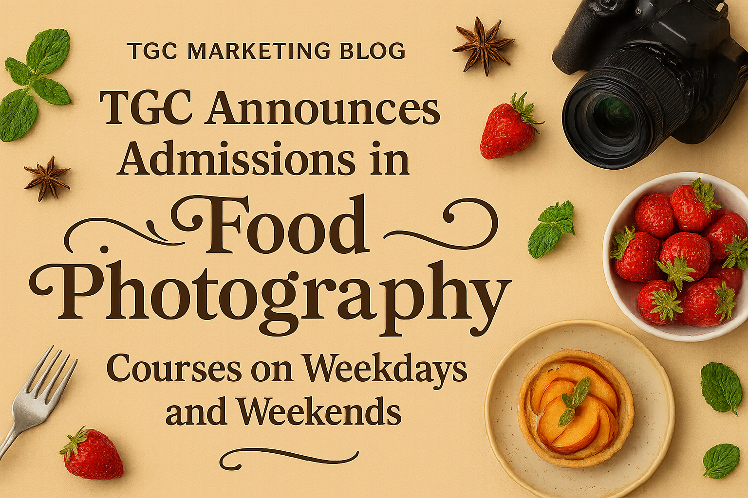 TGC Announces Admissions in Food Photography Courses on Weekdays and Weekends